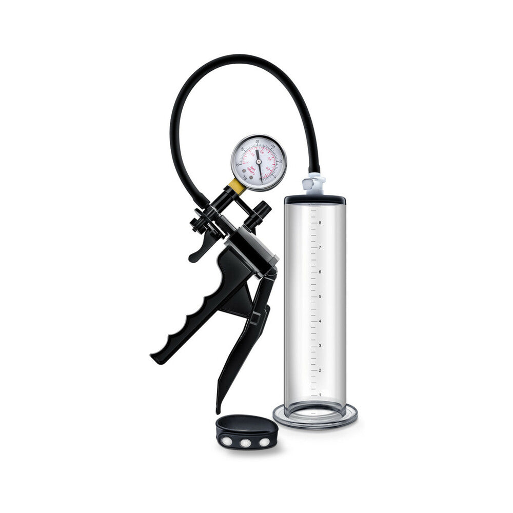 Performance VX8 Premium Penis Pump System with Silicone Cock Strap Clear