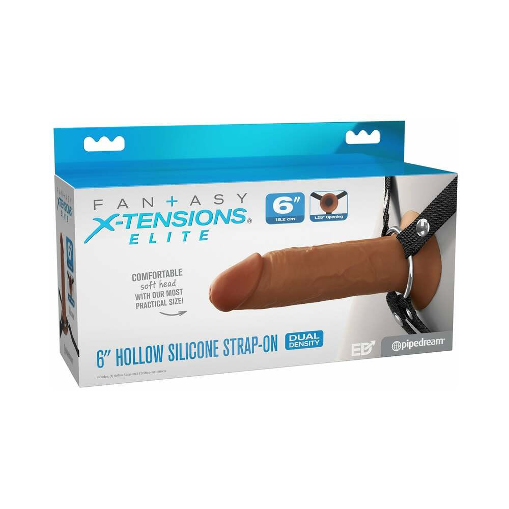 Fantasy X-Tensions Elite Hollow Silicone Strap-On 6 in.