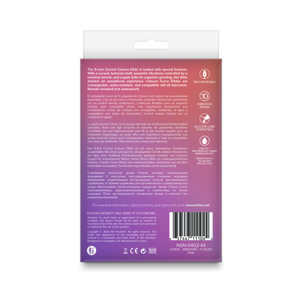 Colours Curve Vibrating 5 in. Dildo Teal