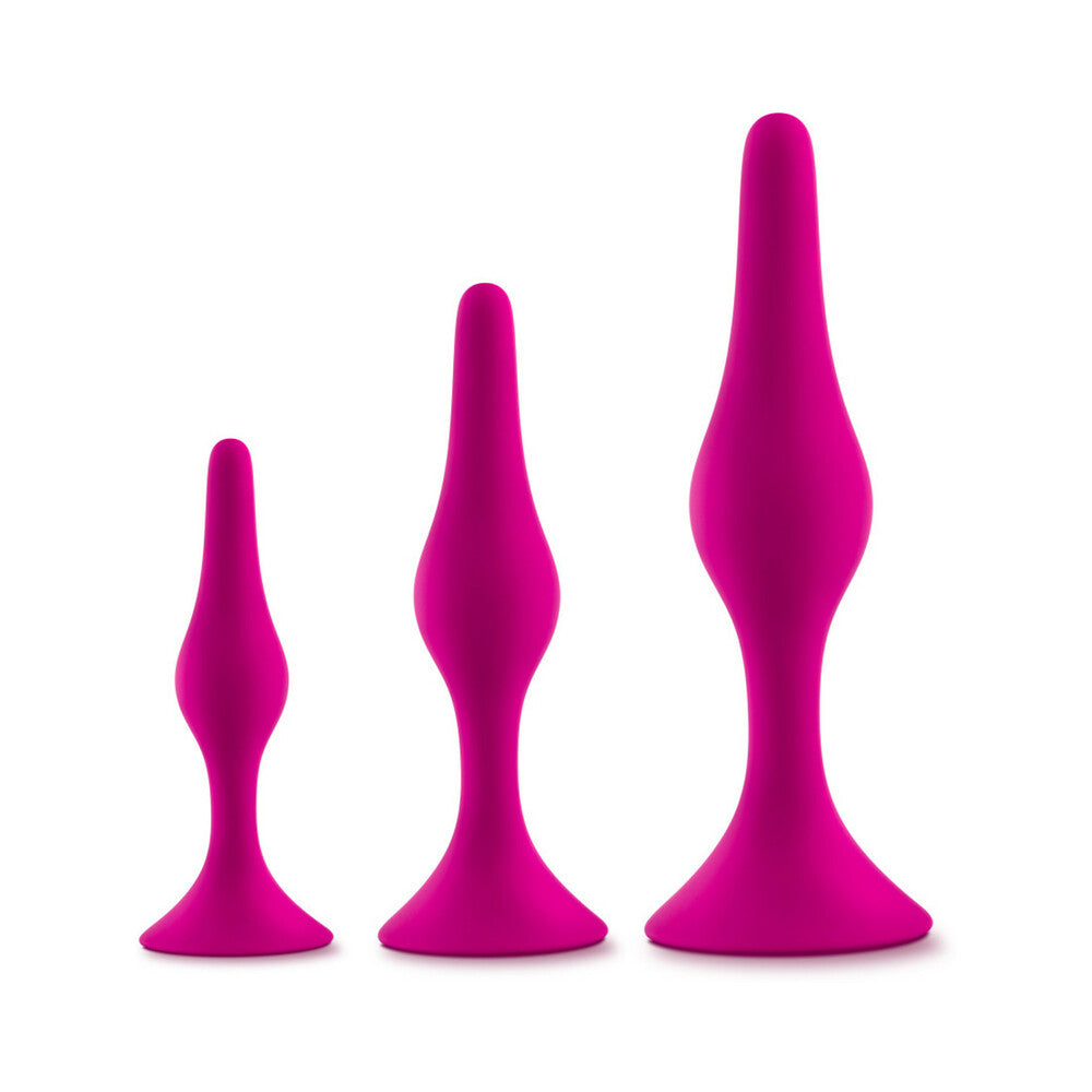 Blush Luxe 3-Piece Silicone Beginner Plug Kit Pink