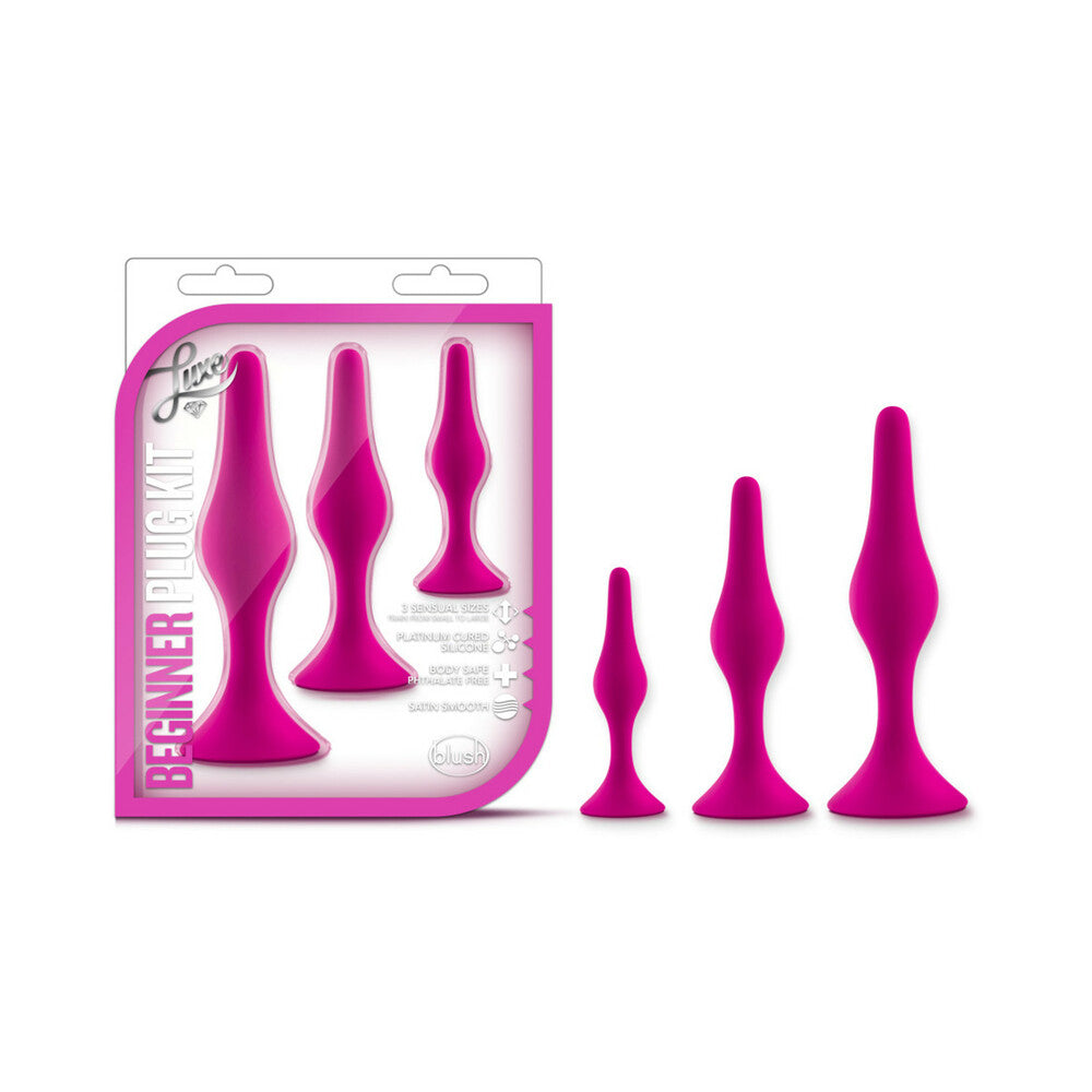 Blush Luxe 3-Piece Silicone Beginner Plug Kit Pink box