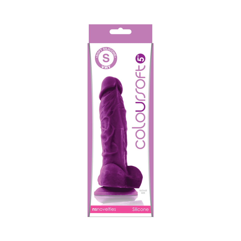 ColourSoft5inSoftDildopurplebox