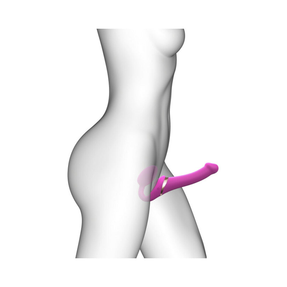 Strap-On-MeMultiOrgasmBendableStraplessStrap-OnFuchsiaonasilhouetteofawoman