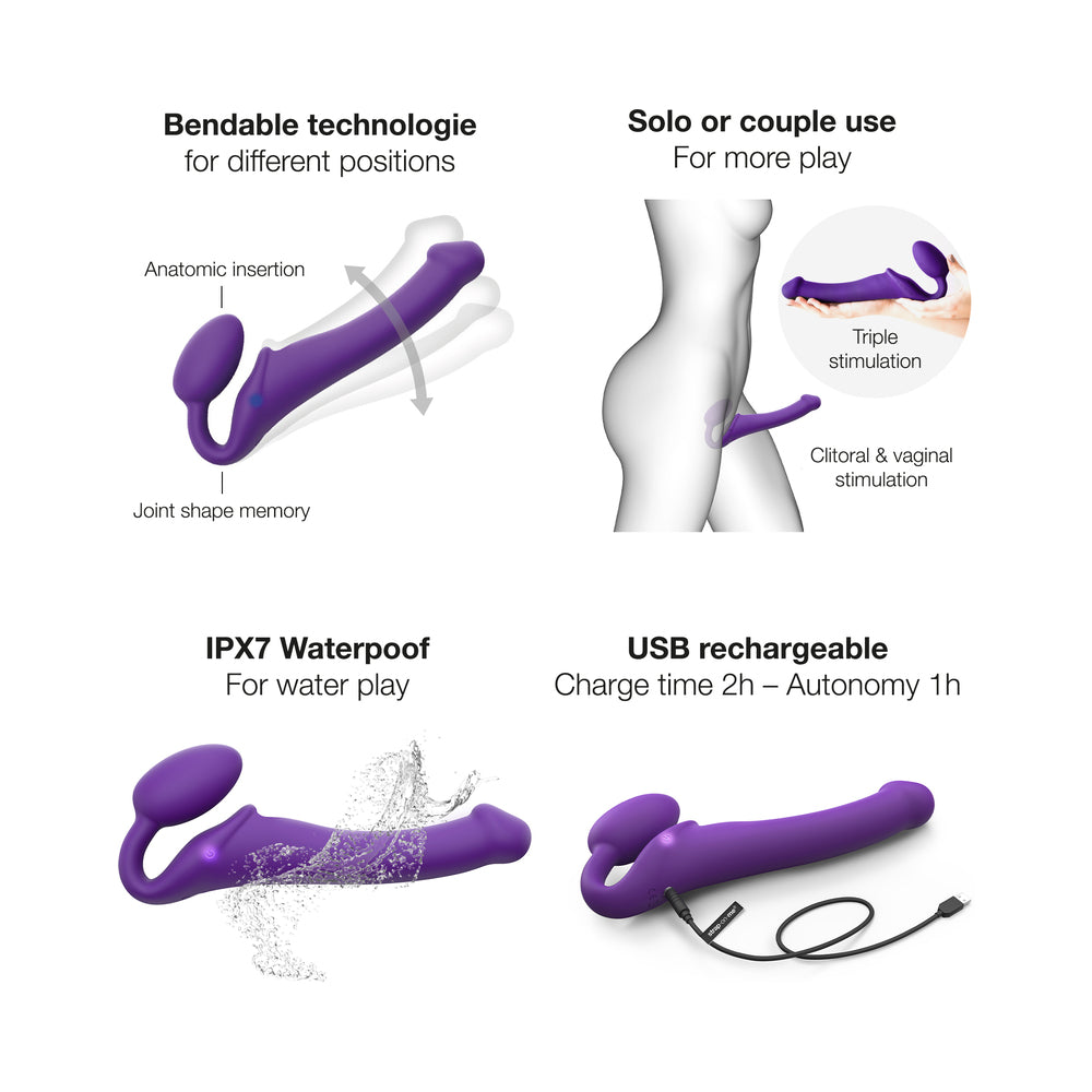 Strap-On-MeRechargeableRemote-ControlledSiliconeVibratingBendableStrap-OnPurpleinfographics