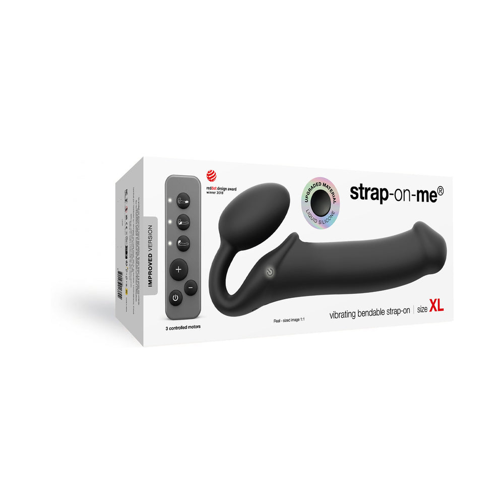 Strap-On-MeVibratingBendableStraplessStrap-OnBlackextralarge