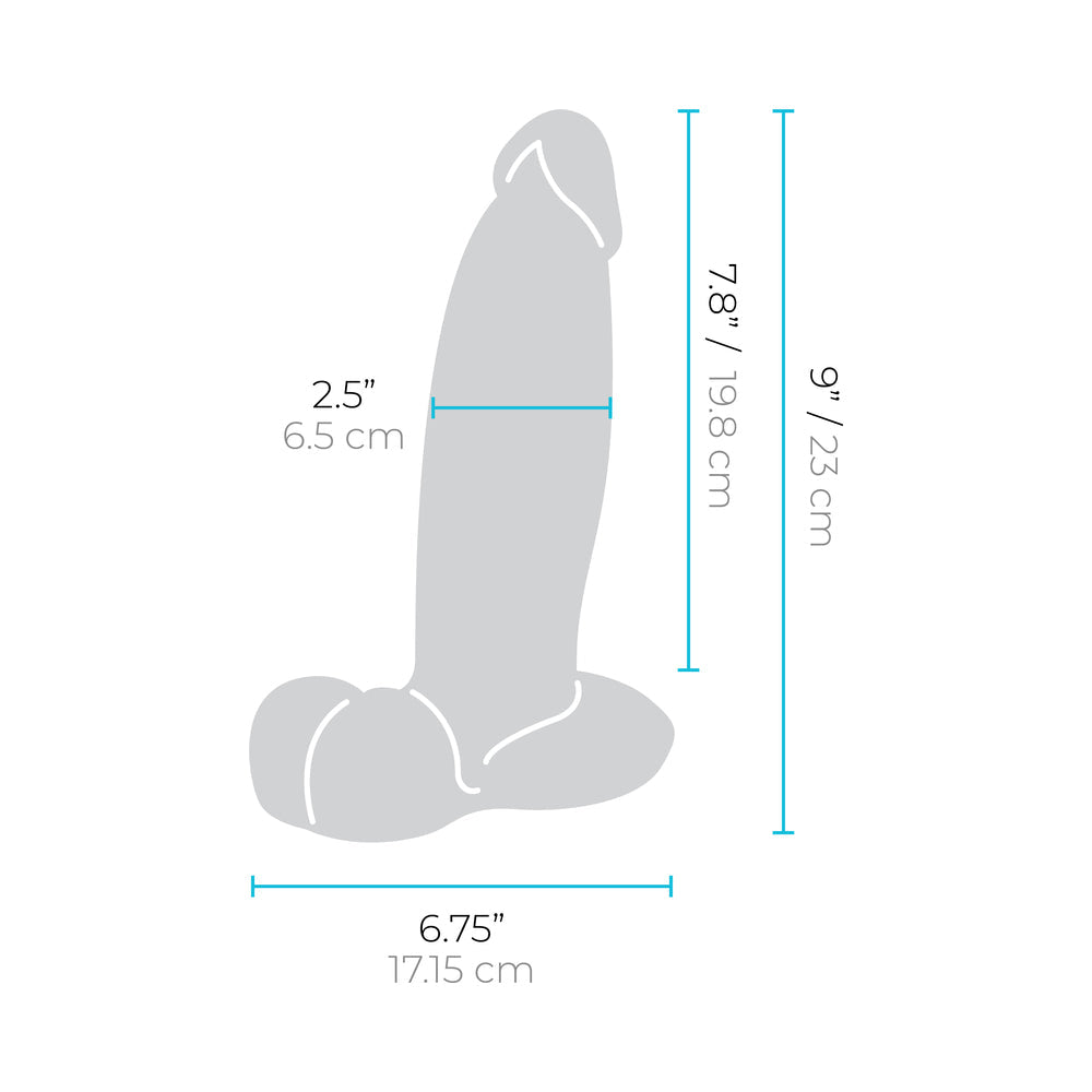 b-VibeSlipskinRealisticSiliconeDildo9in.sizeinfographic