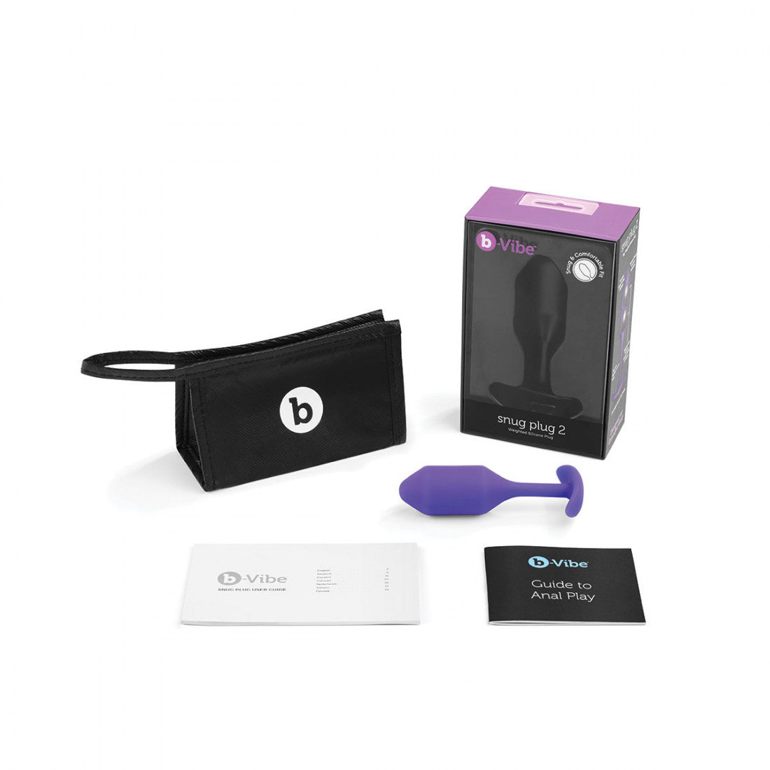 B-Vibe Snug Plug 2 (M)-Purple-