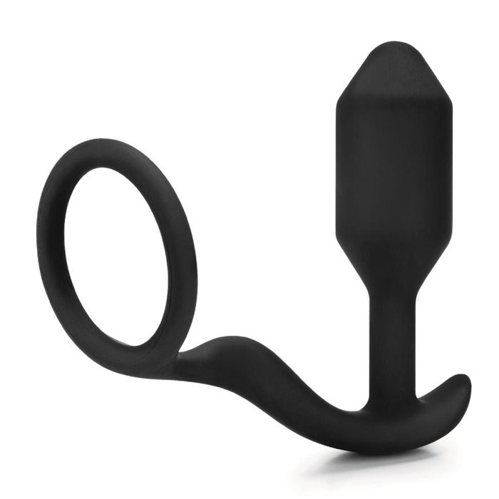 b-Vibe Snug & Tug Weighted Silicone Anal Plug with Cock ring