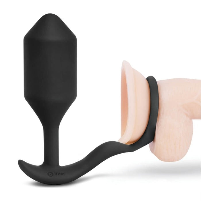 b-Vibe Snug & Tug Weighted Silicone Anal Plug with Cock ring