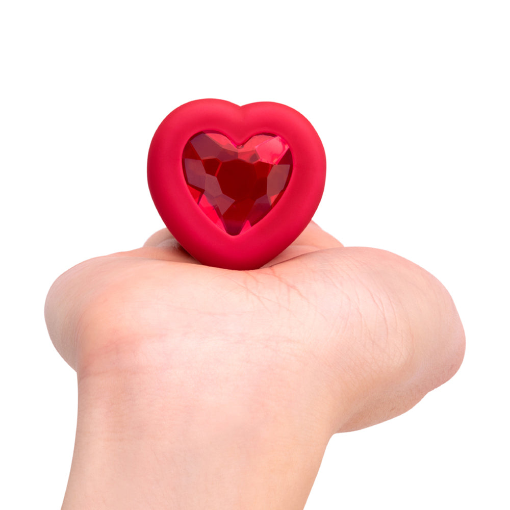 HandshowingjewelonB-VibeVibratingHeartJewelPlugM-L