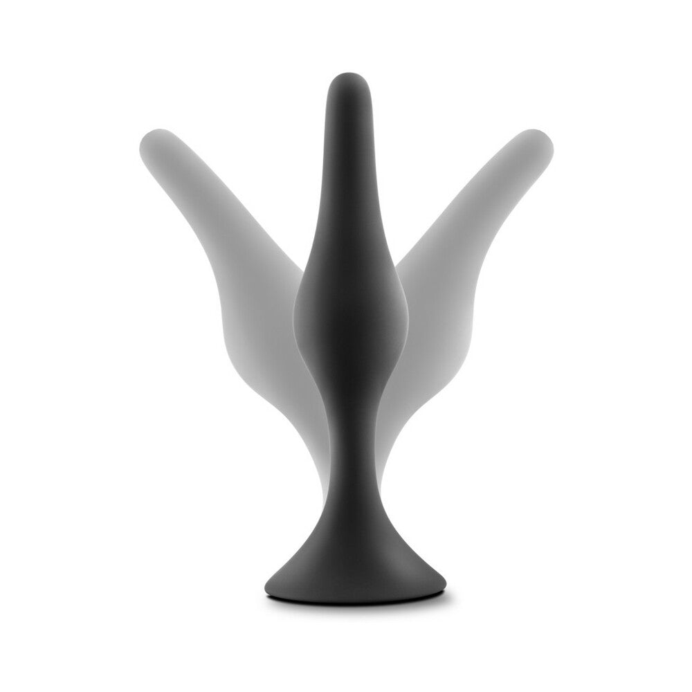 Blush Luxe 3-Piece Silicone Beginner Plug Kit Black different angles
