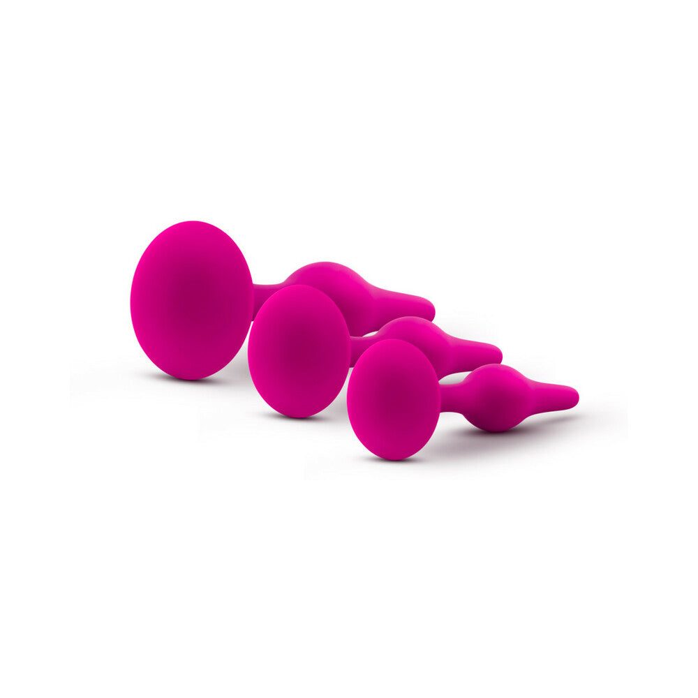 Blush Luxe 3-Piece Silicone Beginner Plug Kit Pink side view