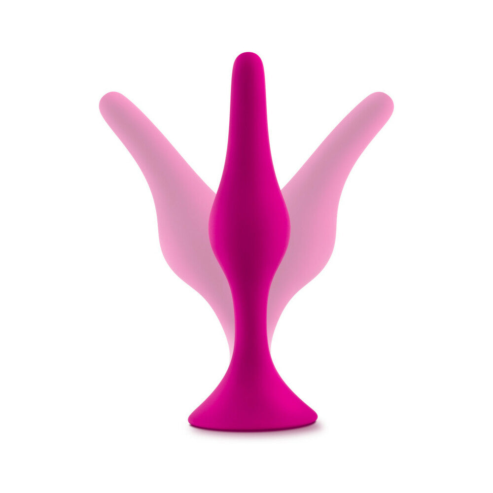 Blush Luxe 3-Piece Silicone Beginner Plug Kit Pink different angles