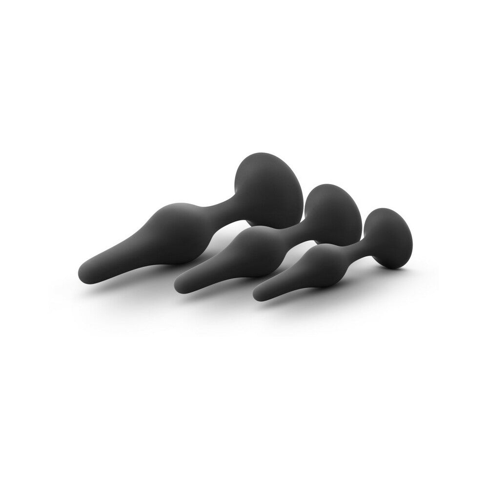 Blush Luxe 3-Piece Silicone Beginner Plug Kit Black top view