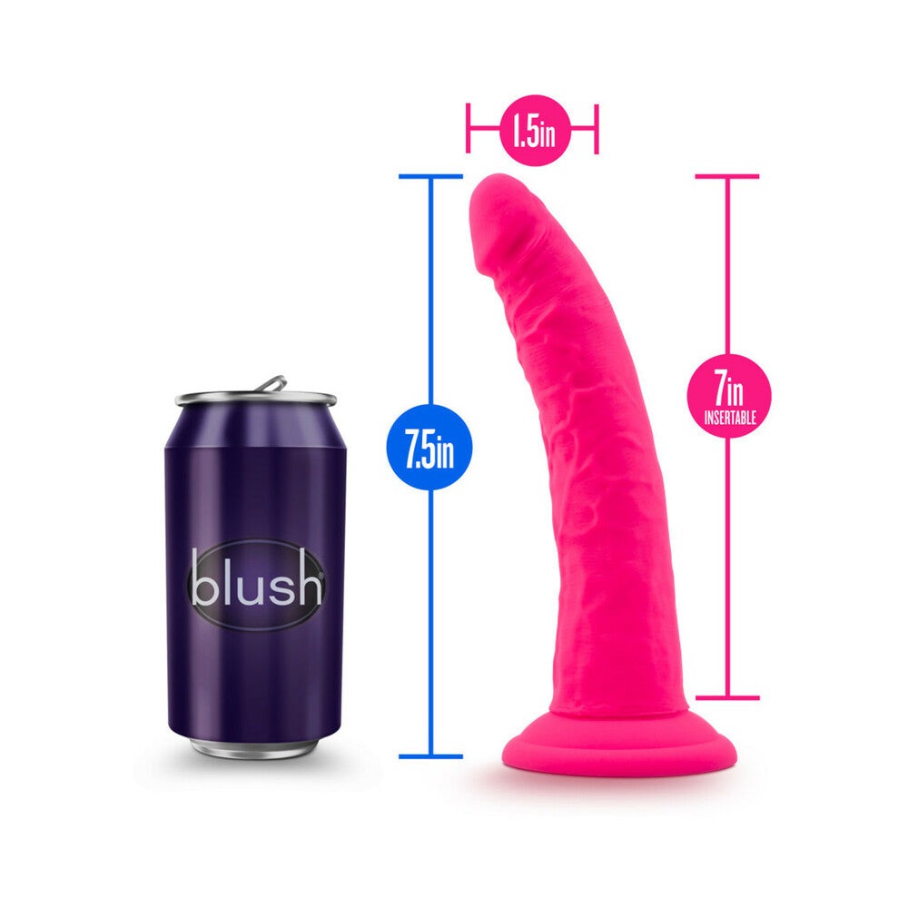 Blush Neo Elite 7.5 in. Dual Density Dildo-Neon Blue-