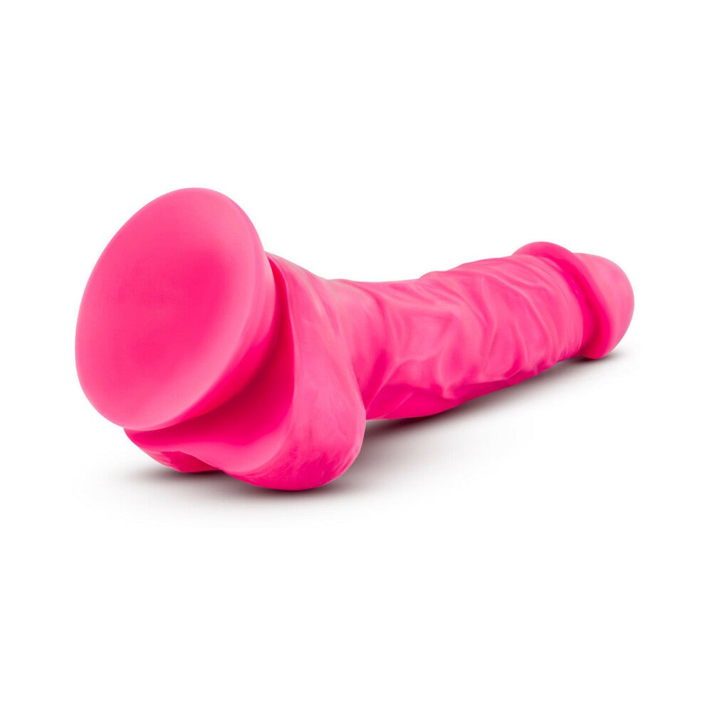Blush Neo Elite 7.5 in. Dual Density Dildo with Balls-Neon Orange-
