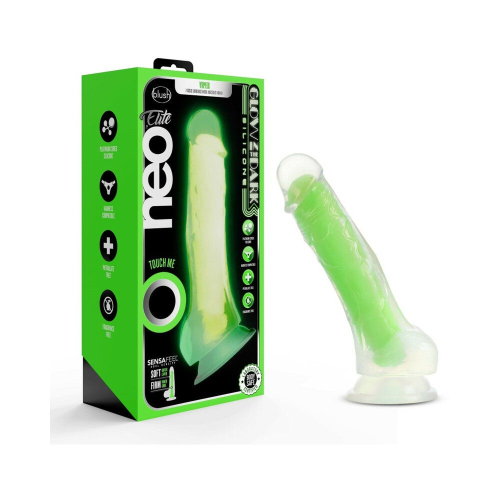 Blush Neo Elite Viper 7 in. (Glow in the Dark, Dual-density)-Neon Pink-