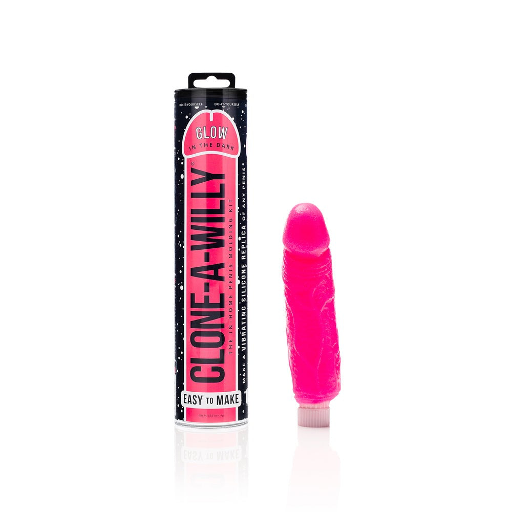 Clone-A-Willy DIY Vibrating Dildo Kit Glow-in-the-Dark-Hot Pink-