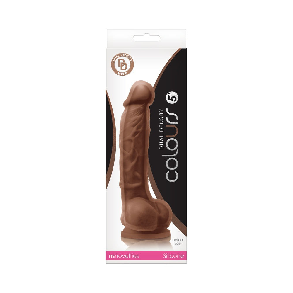 Colours Dual Density 5 in. Dildo-Beige-