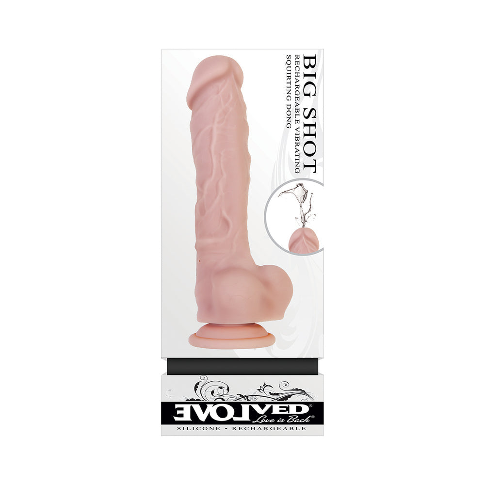 Evolved Big Shot 8 in. Squirting Dildo-Beige-