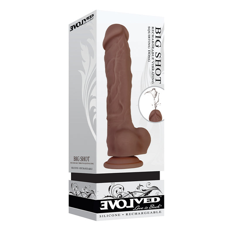 Evolved Big Shot 8 in. Squirting Dildo-Brown-