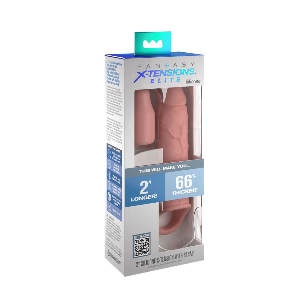 Fantasy X-tensions Elite 6 in. Silicone Extension with Strap & 2 in. Extender-