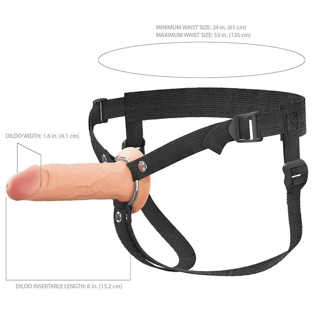 Fantasy X-Tensions Elite Hollow Silicone Strap-On 6 in.-Light-