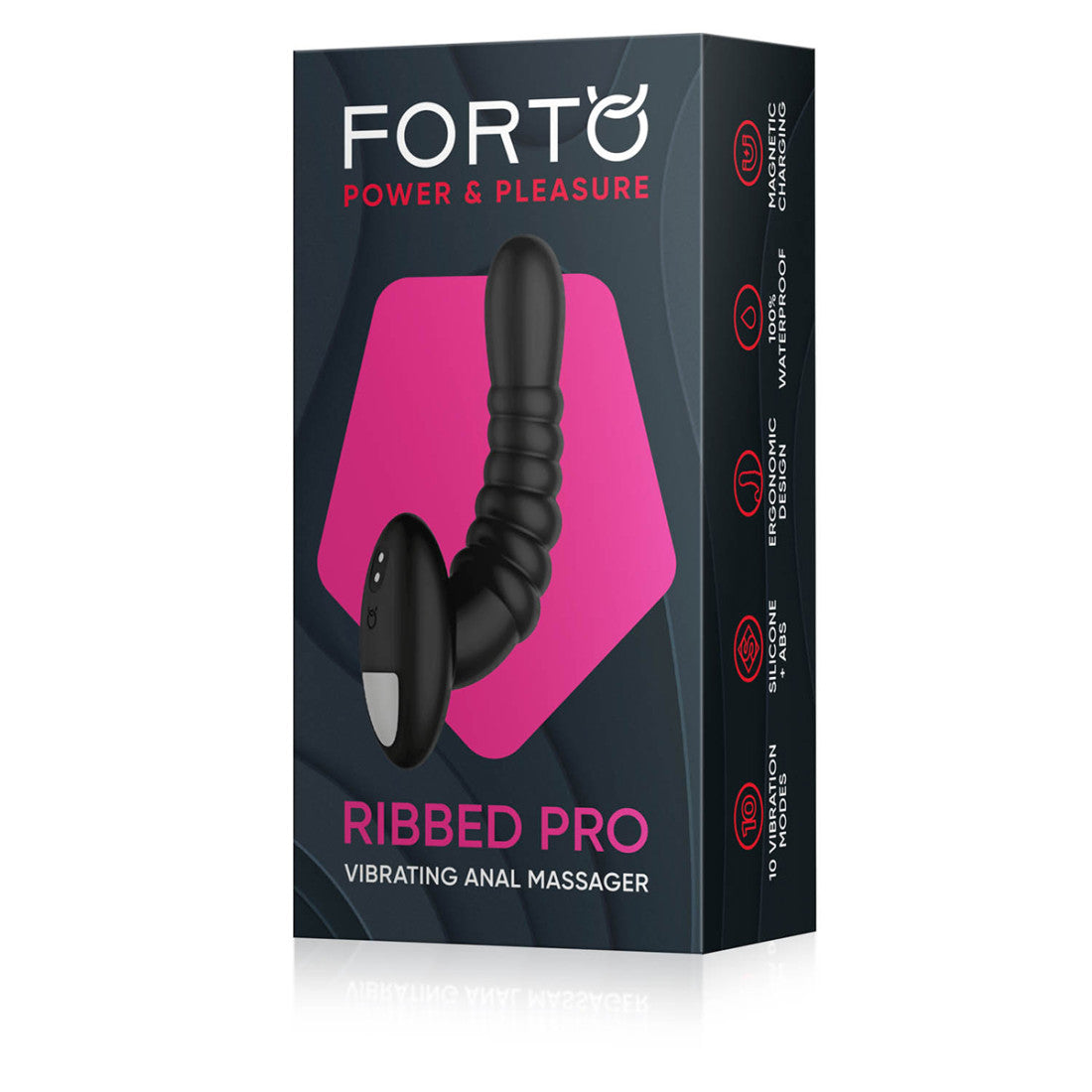 FORTO Ribbed Pro Plug-Intimacy Devices-Black-