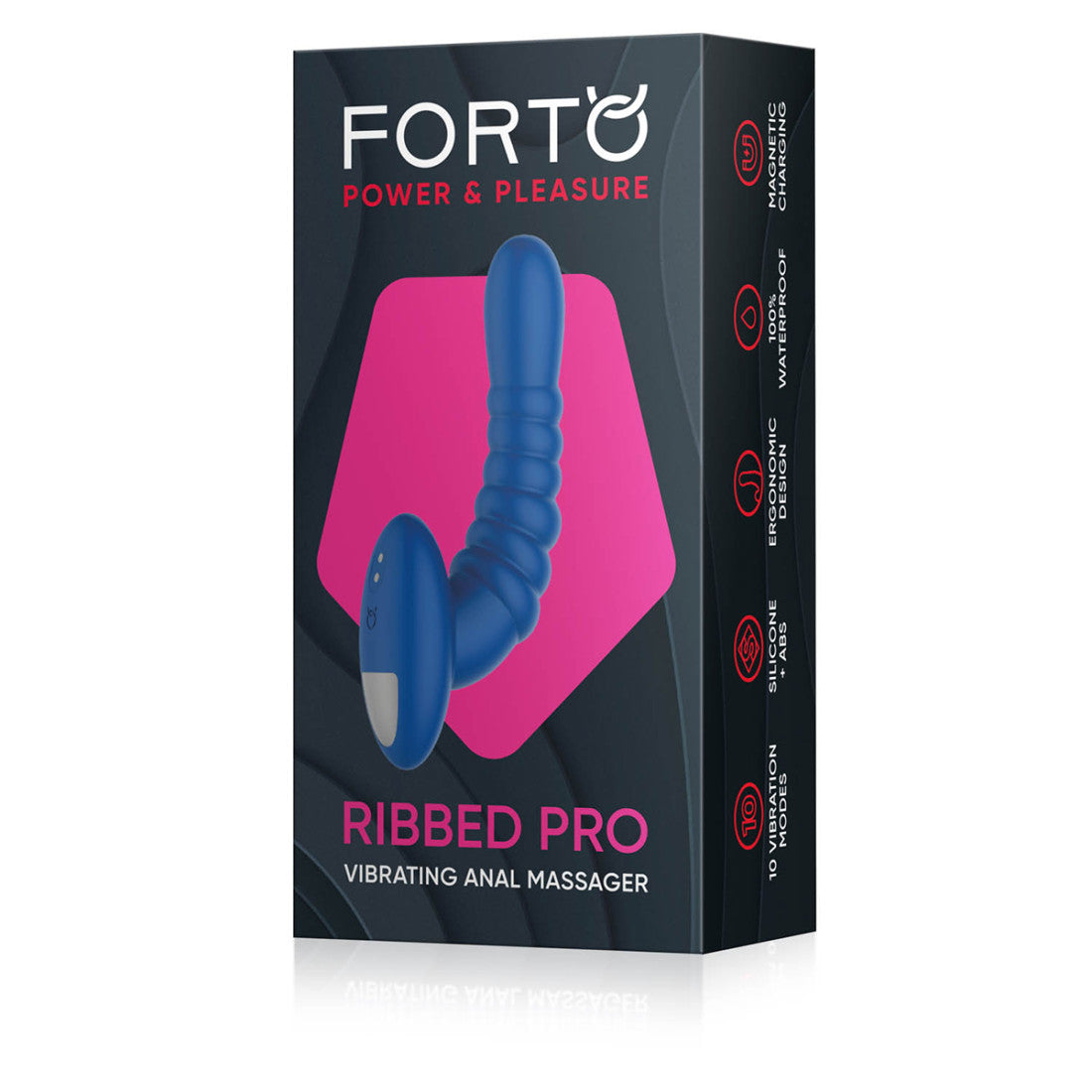 FORTO Ribbed Pro Plug-Intimacy Devices-Black-