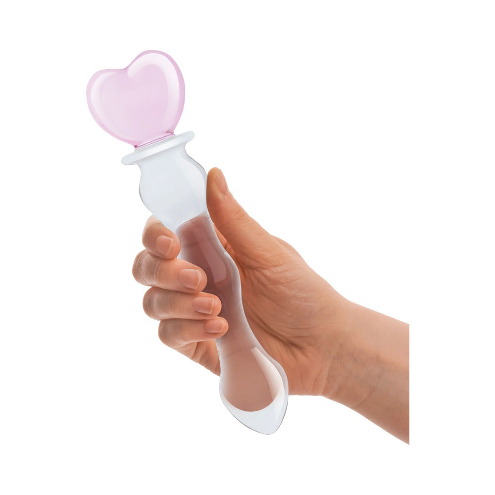 handholdingGlas8in.GlassDildowithHeartHandle