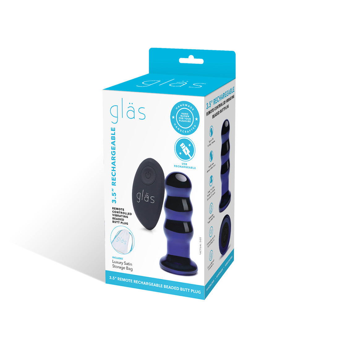 GLAS Ribbed Butt Plug-