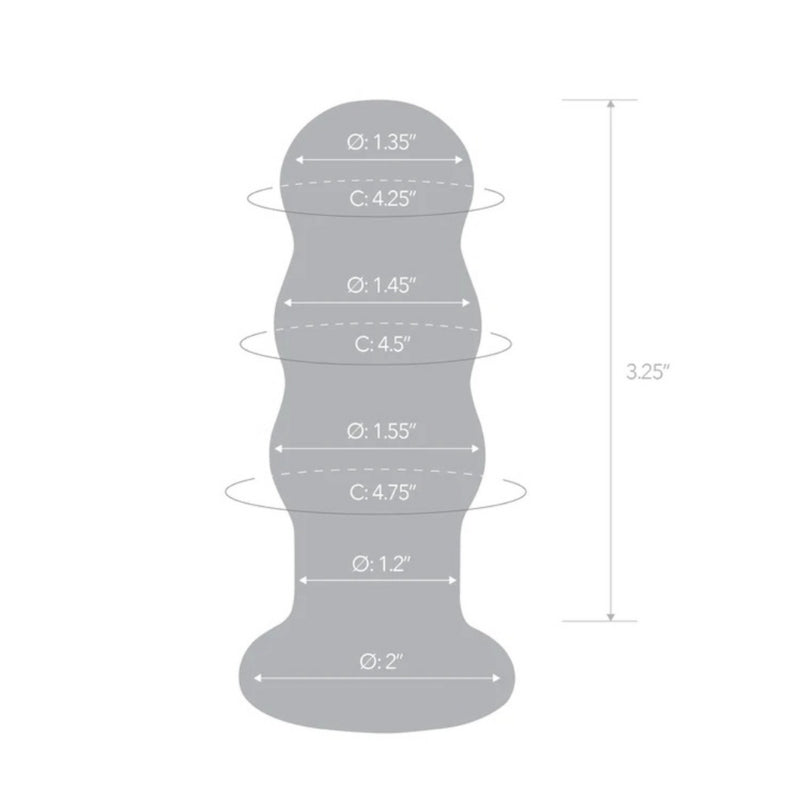 GLAS Ribbed Butt Plug-