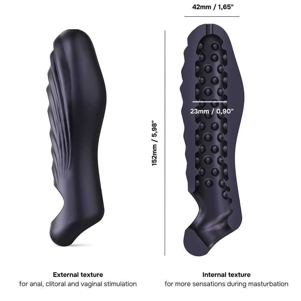 MAN WAN Ryzer Penis Extender and Soft Masturbating Sleeve-Black Plum-