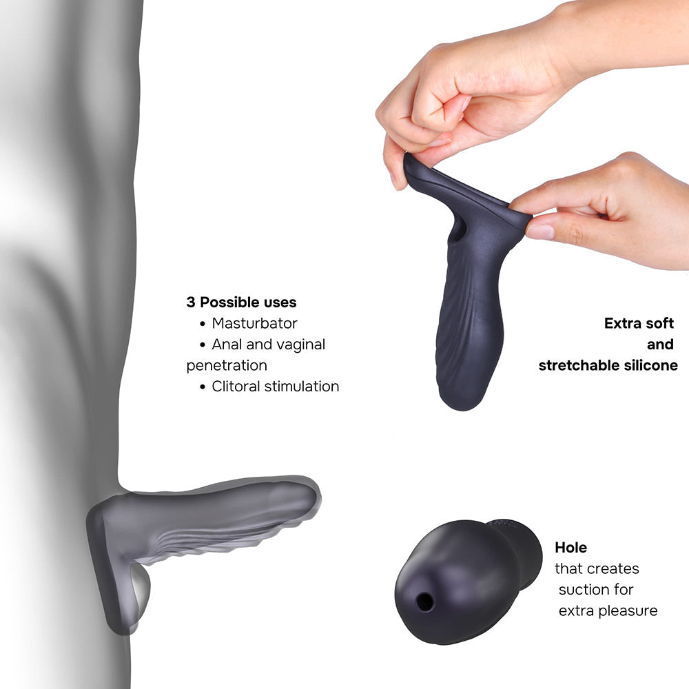 MAN WAN Ryzer Penis Extender and Soft Masturbating Sleeve-Black Plum-