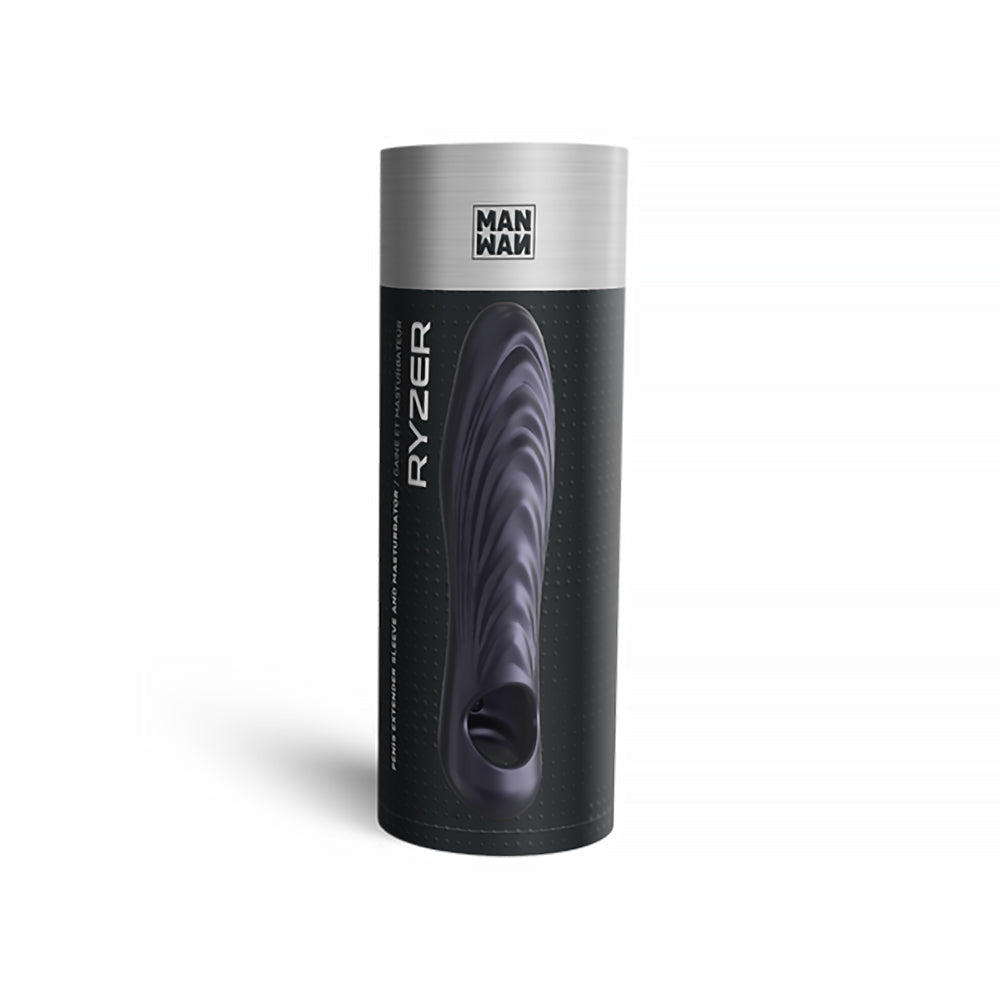 MAN WAN Ryzer Penis Extender and Soft Masturbating Sleeve-Black Plum-