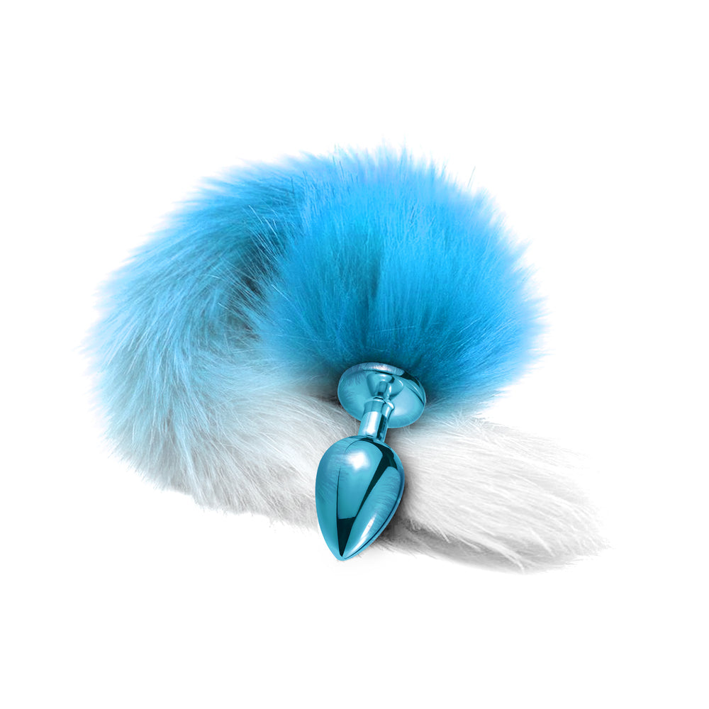 Nixie Metal Butt Plug With Ombre Tail-Blue-