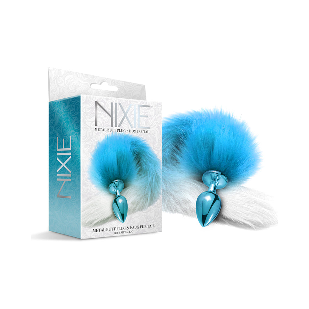 Nixie Metal Butt Plug With Ombre Tail-Purple-