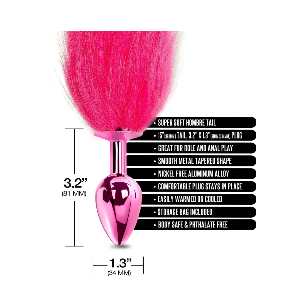 Nixie Metal Butt Plug With Ombre Tail-Purple-