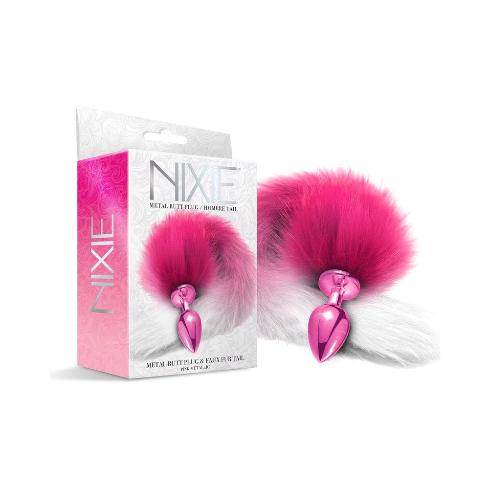 Nixie Metal Butt Plug With Ombre Tail-Purple-