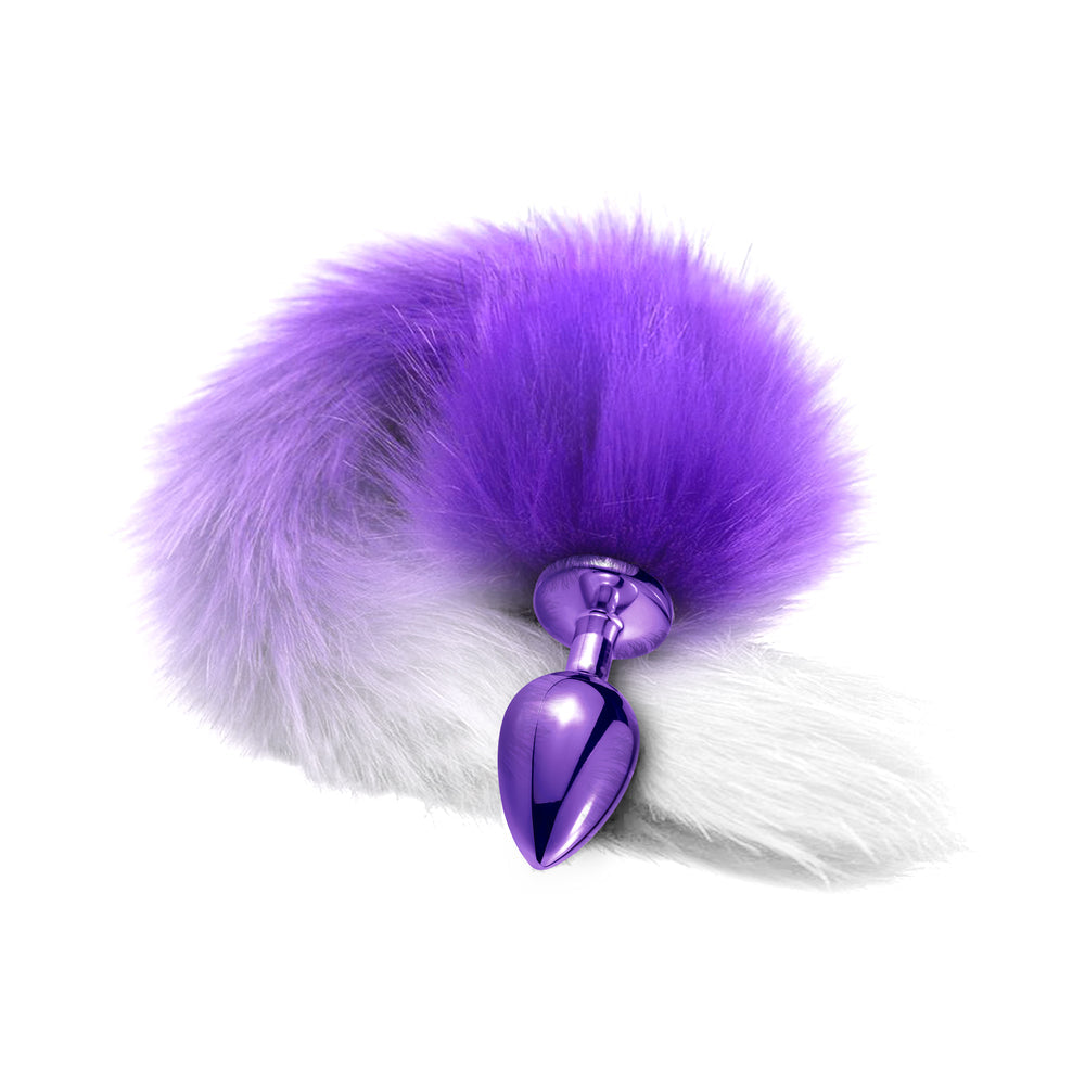 Nixie Metal Butt Plug With Ombre Tail-Purple-