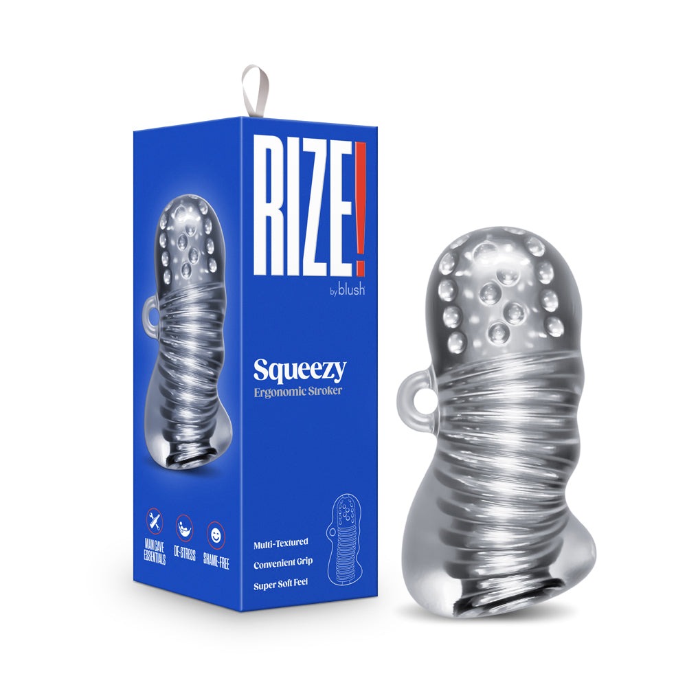 RIZE! Ribz Glow in the Dark Self-Lubricating Stroker Clear-