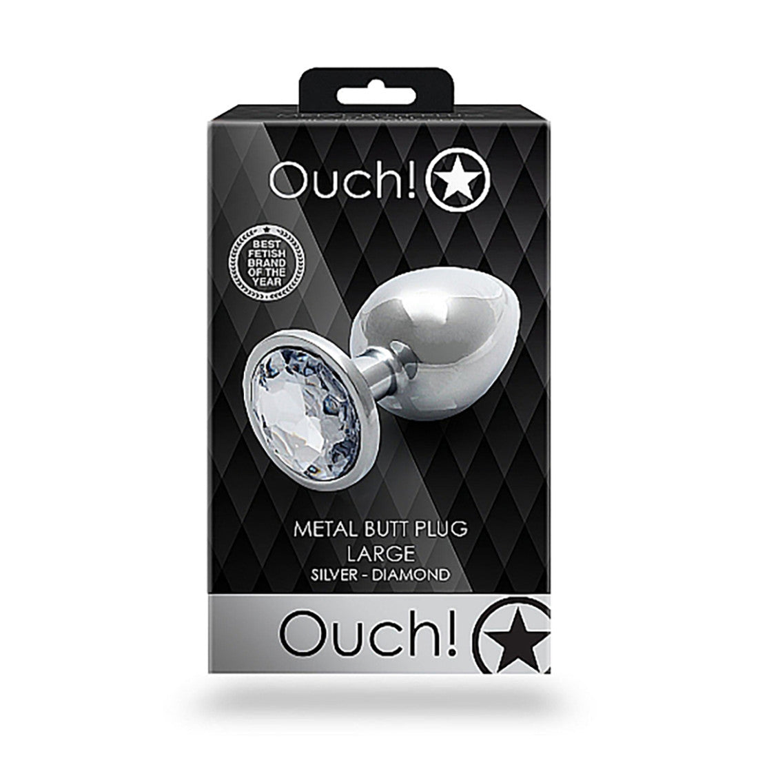 Shots Ouch Round Gem Butt Plug Large-Diamond-