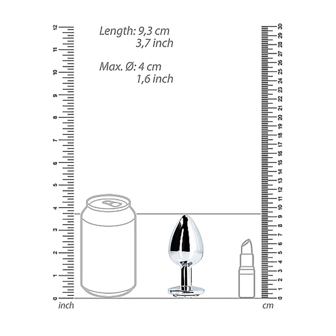 Shots Ouch Round Gem Butt Plug Large-Diamond-