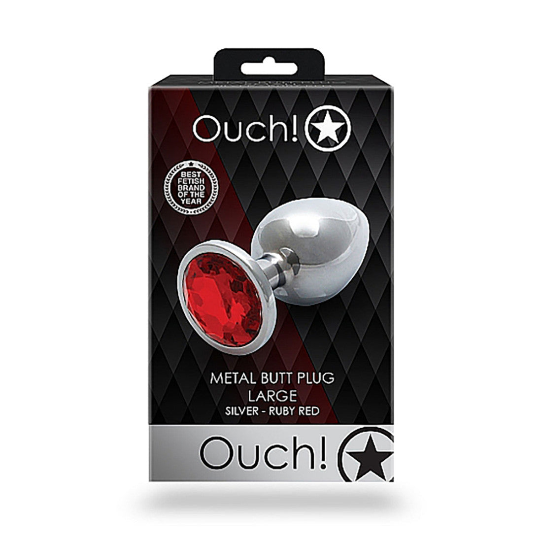 Shots Ouch Round Gem Butt Plug Large-Diamond-
