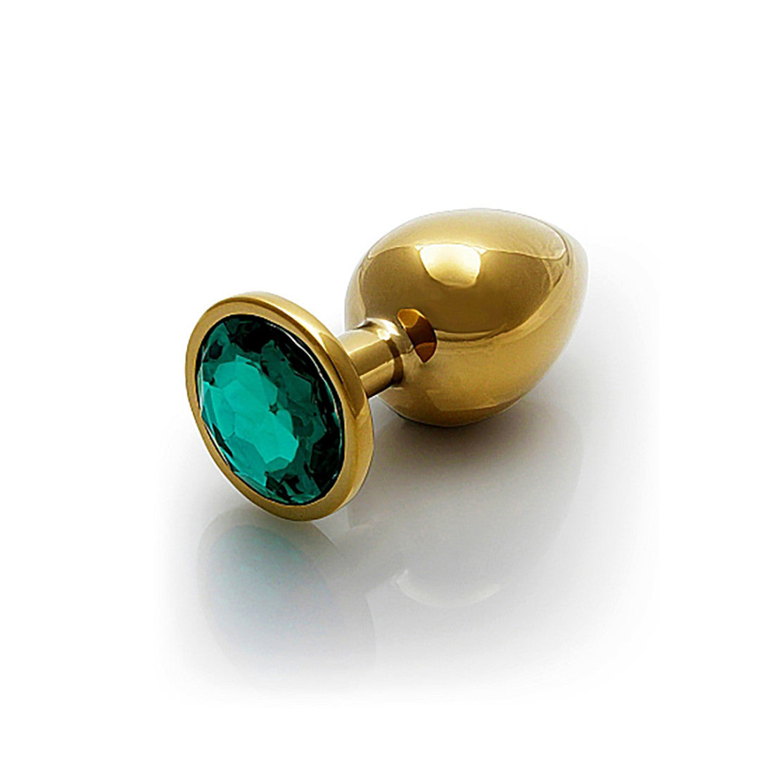 Shots Ouch Round Gem Butt Plug Large-Emerald Green-