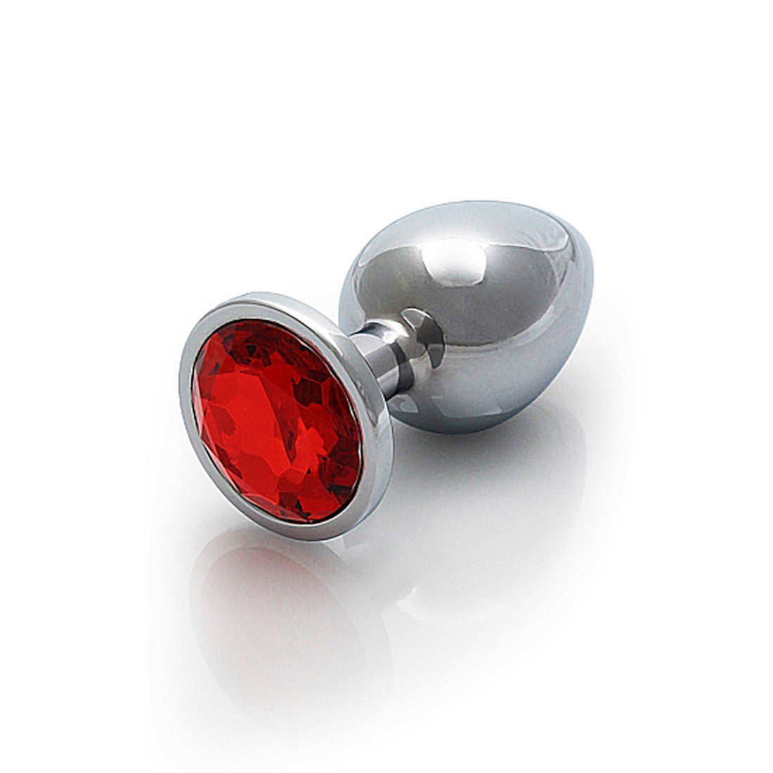 Shots Ouch Round Gem Butt Plug Large-Ruby Red-