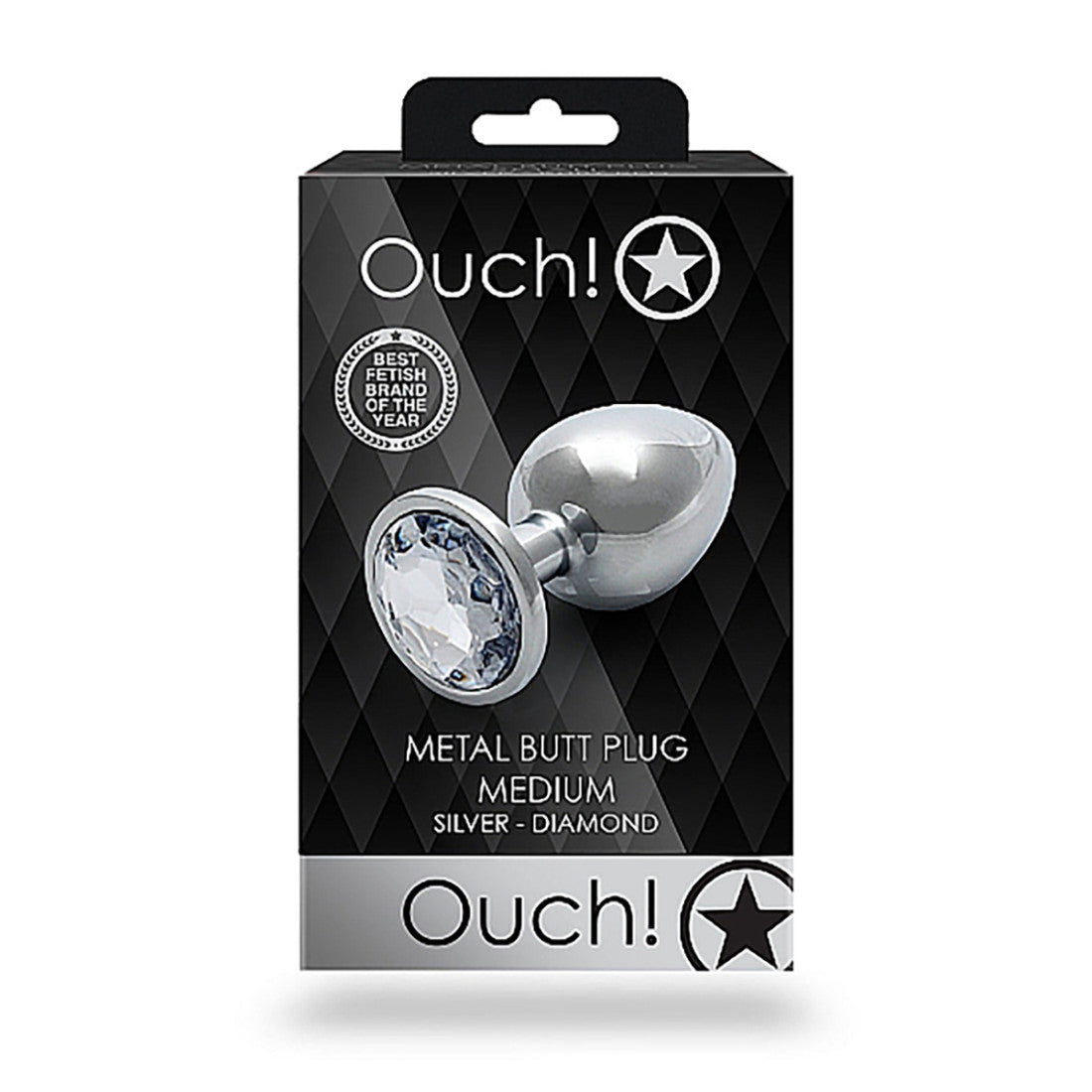 Shots Ouch Round Gem Butt Plug Medium-Diamond-