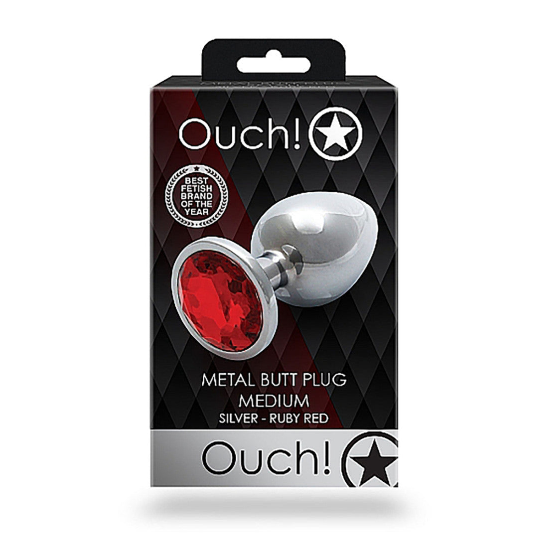 Shots Ouch Round Gem Butt Plug Medium-Diamond-