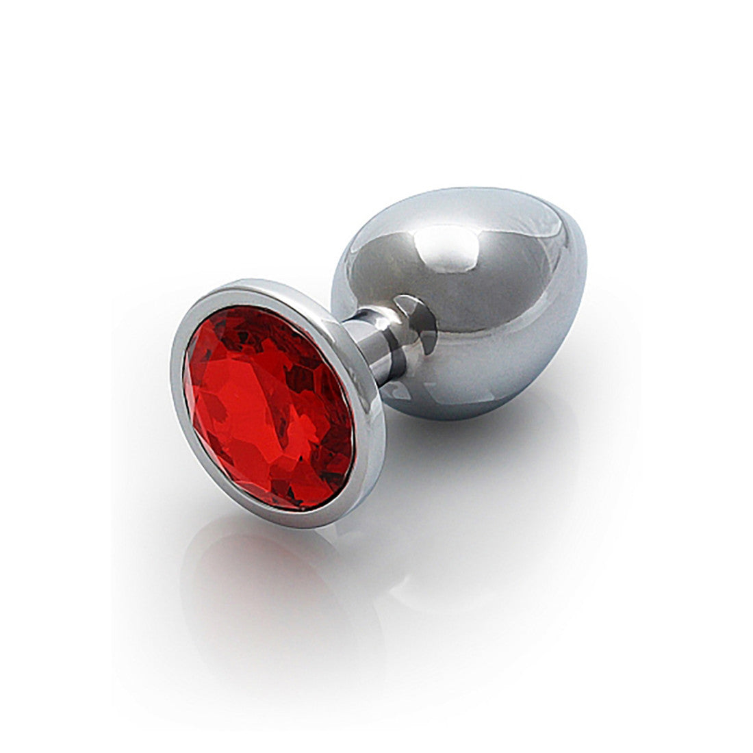 Shots Ouch Round Gem Butt Plug Medium-Ruby Red-