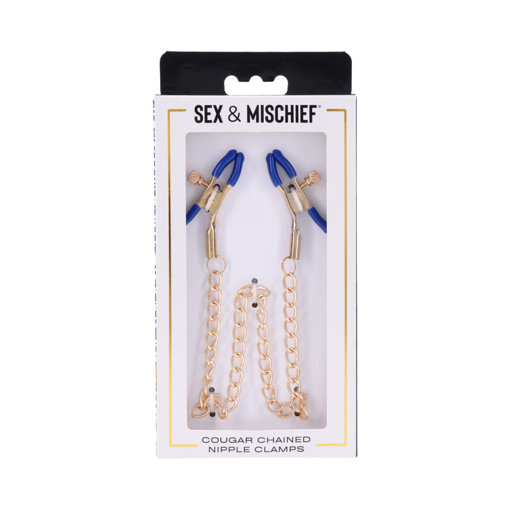 Sportsheets Sex & Mischief Cougar Chained Nipple Clamps-